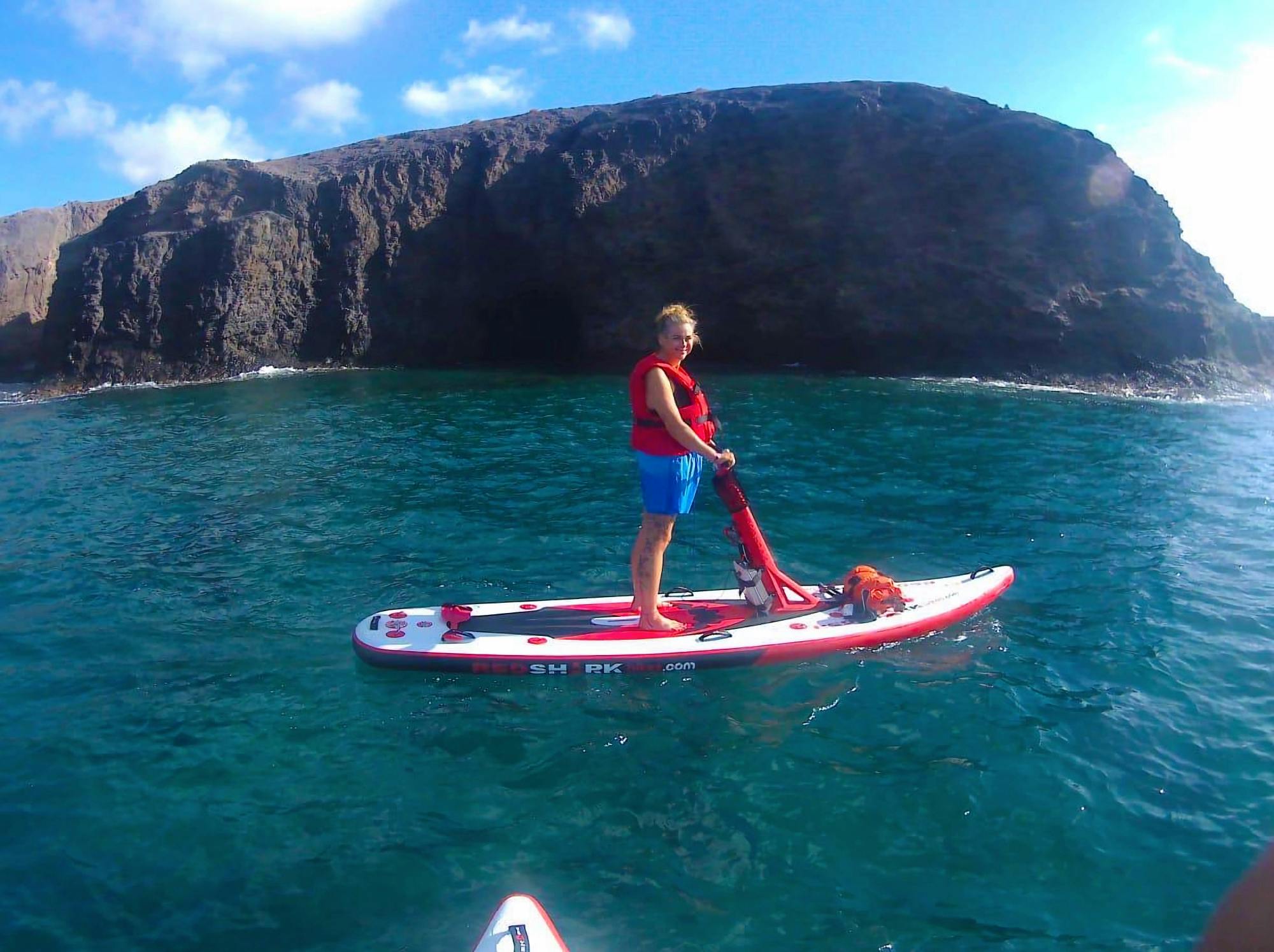 Lanzarote electric paddleboard and snorkelling tour