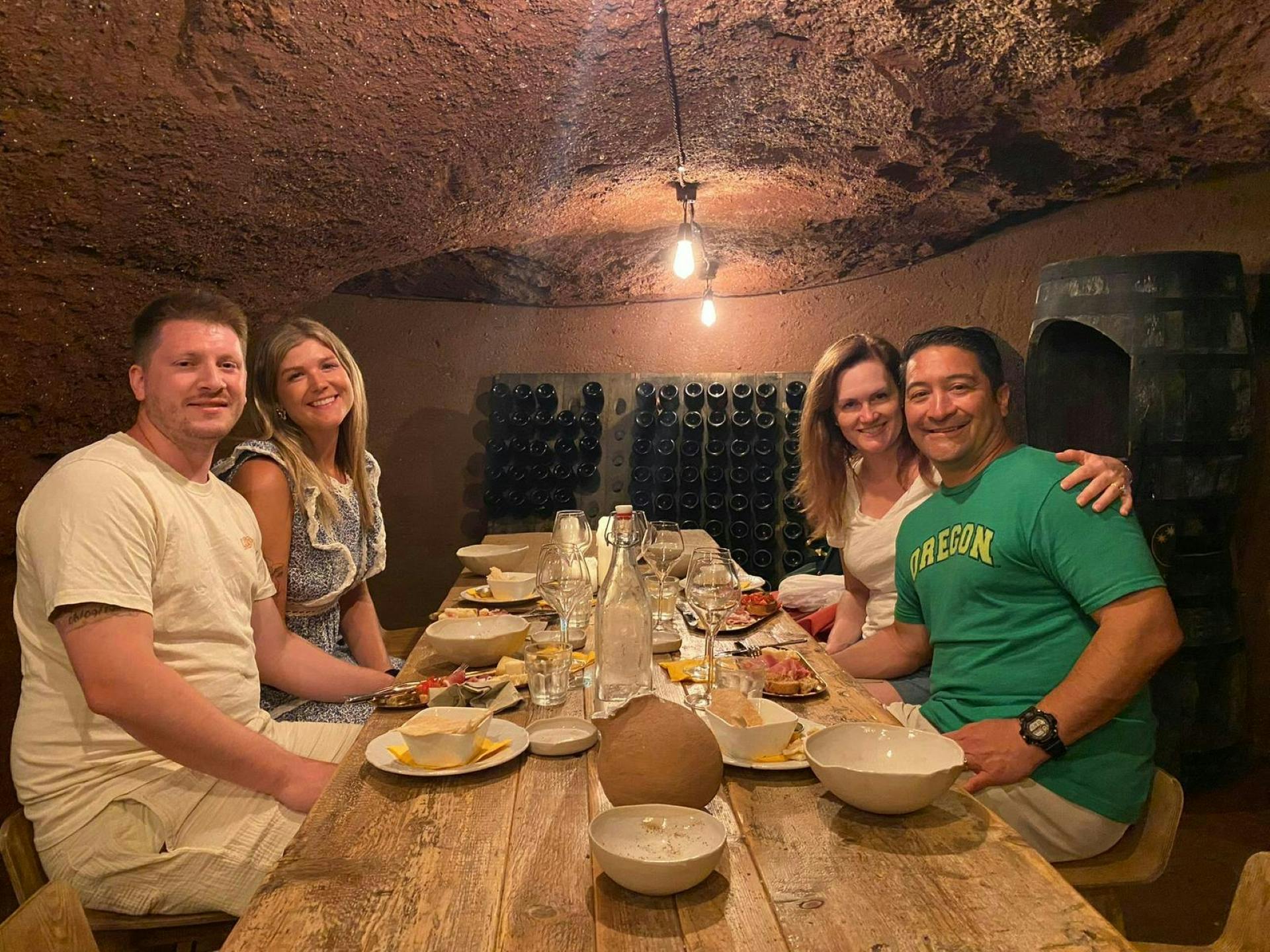 Candlelit wine tasting experience in an ancient Roman cave
