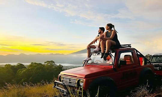 Sunrise jeep tour at Mount Batur and hot springs with pick-up