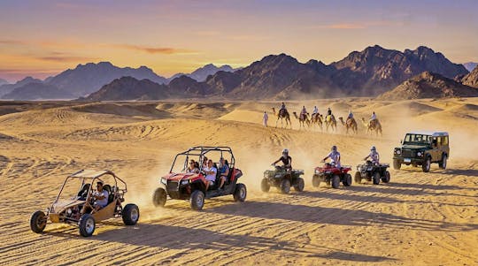 Desert safari by quad bike and 4x4 with Bedouin village dinner