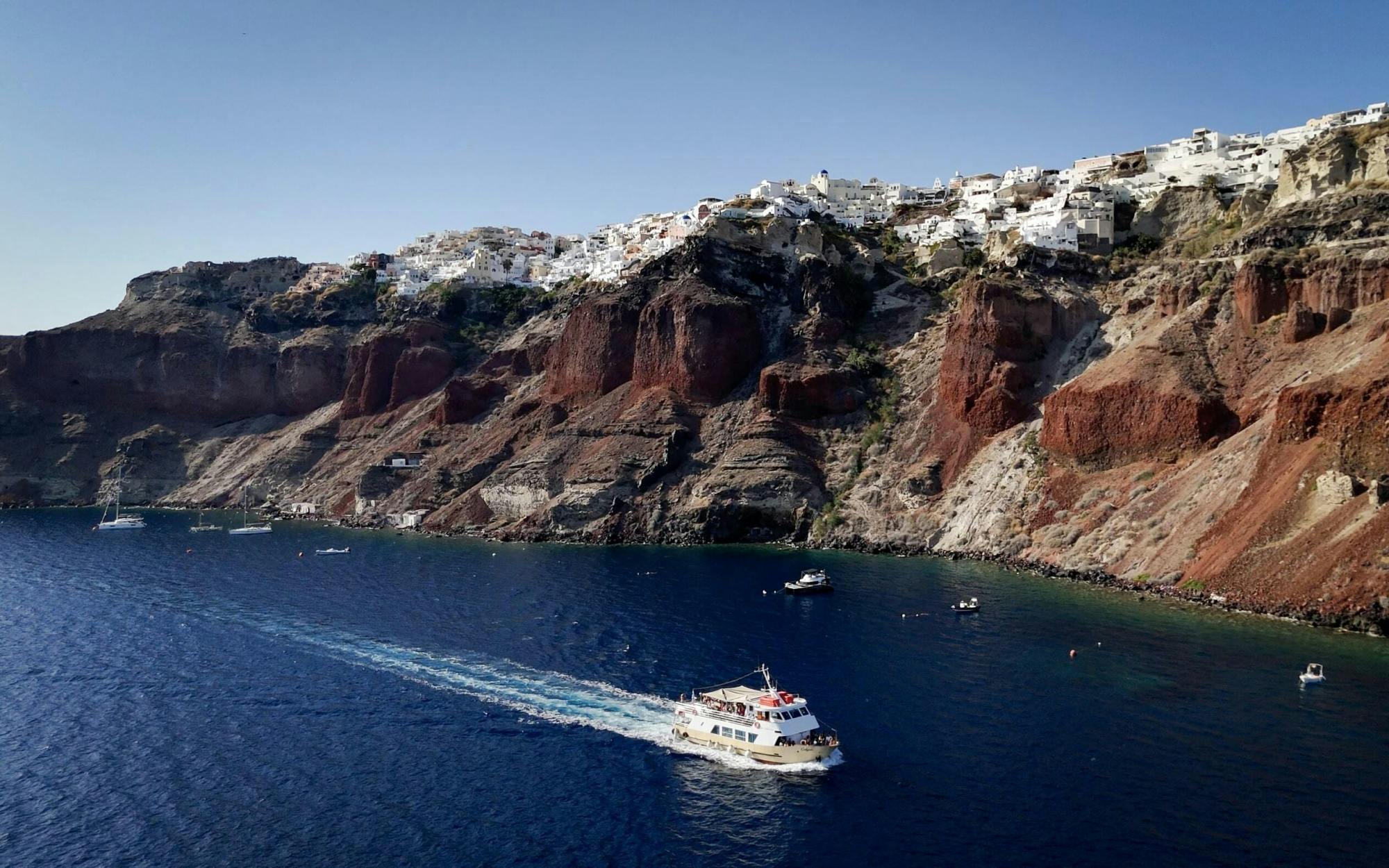 Santorini tour of caldera with glass-bottom boat