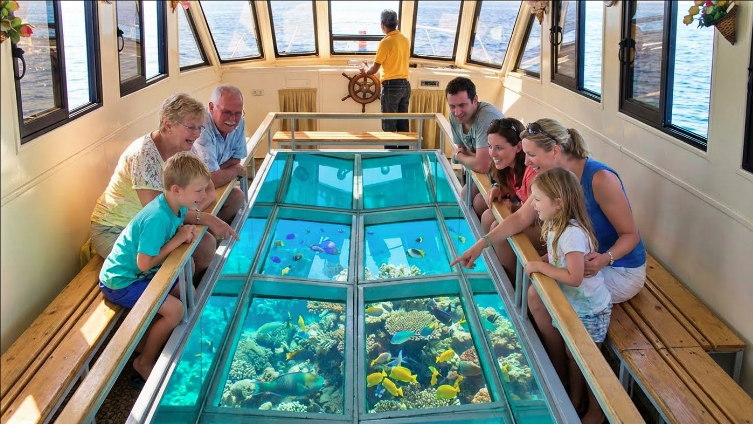 Excursion en bateau à fond de verre au départ de Charm el-Cheikh