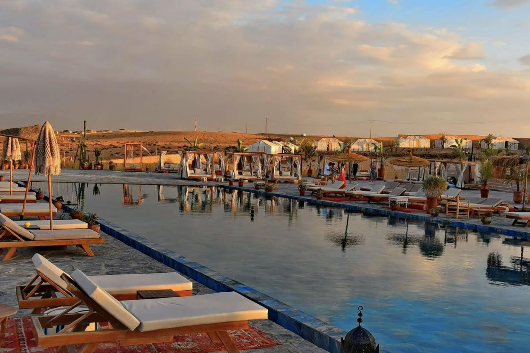 Agafay Desert night pass experience with dinner and pool access