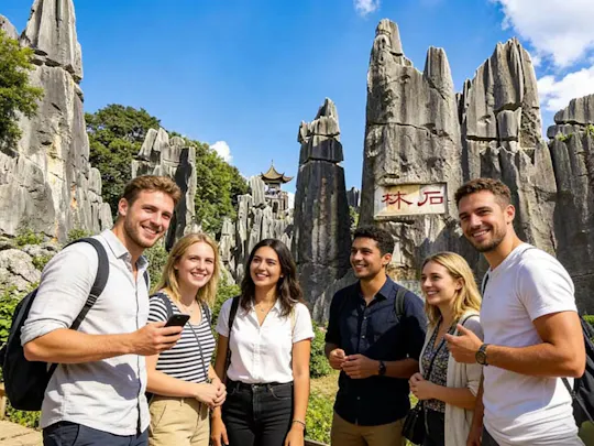 Wonderen van het Kunming-steenbos en de Jiuxiang-grot met bootavontuur