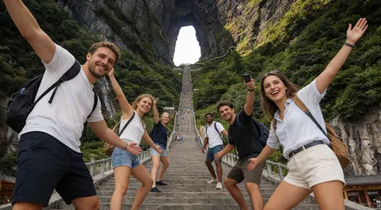 Tour privato del Monte Tianmen con giro in funivia e spettacolo musicale dal vivo
