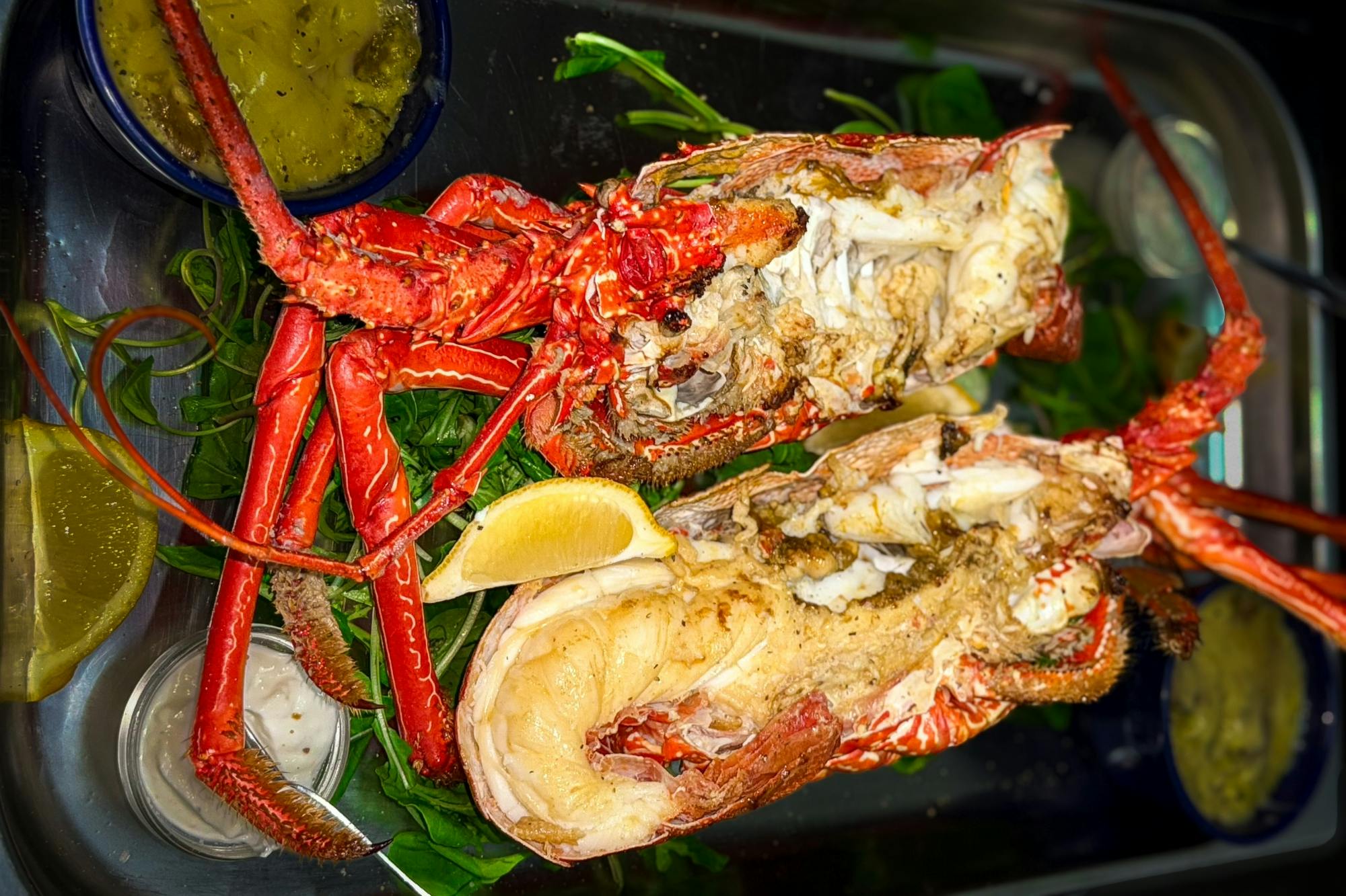 Lobster dinner at a seaside restaurant in Boa Vista with transfers