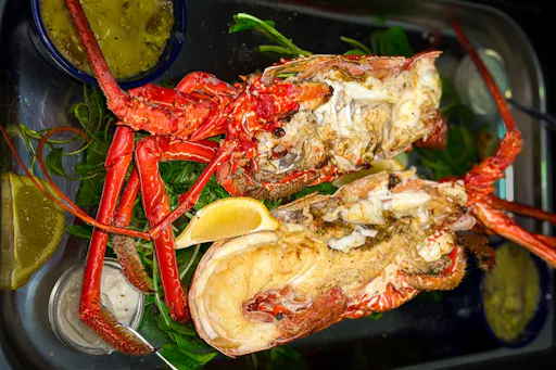 Lobster dinner at a seaside restaurant in Boa Vista with transfers