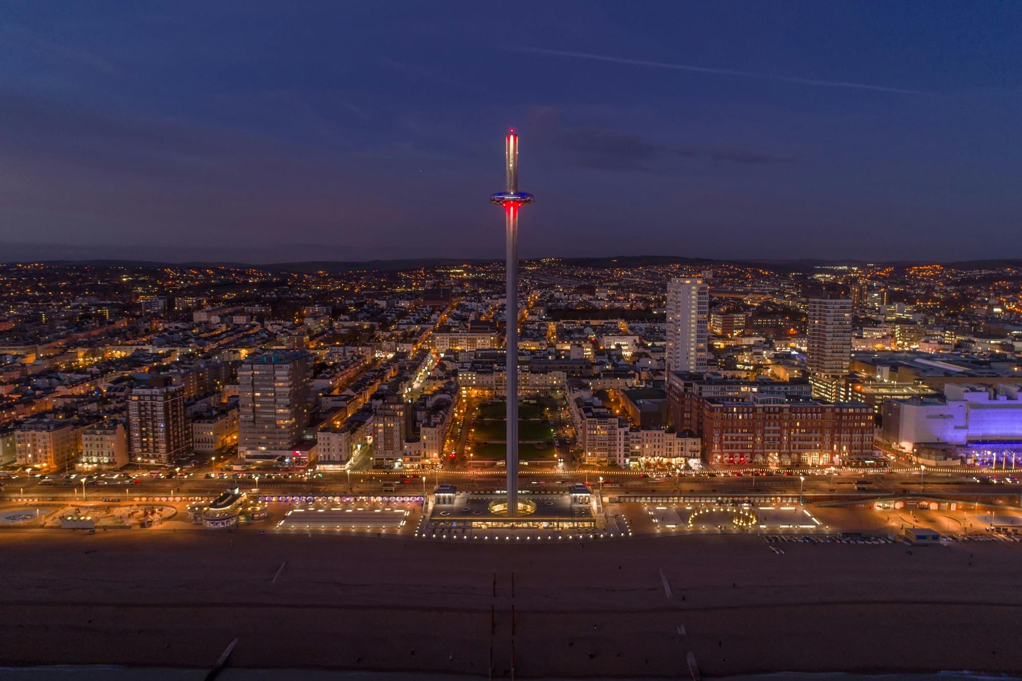 Brighton city lights flight with welcome drink