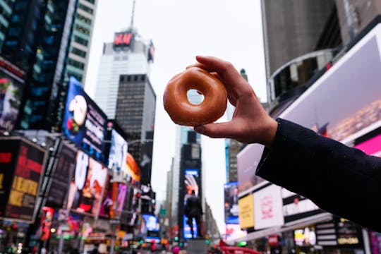Tour a piedi di Times Square con visita ai negozi di ciambelle