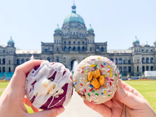 Victoria's scenic downtown doughnut tour with harbour views