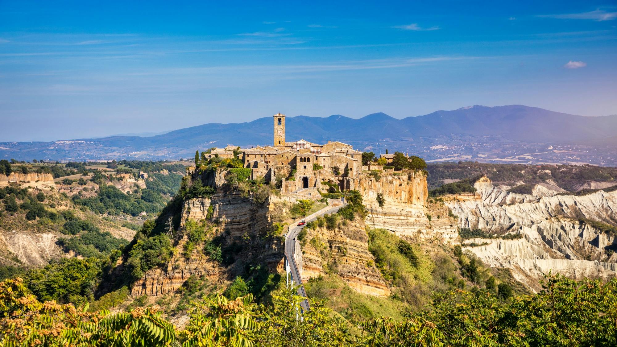 Orvieto and Civita E-Bike tour with private transfer from Rome