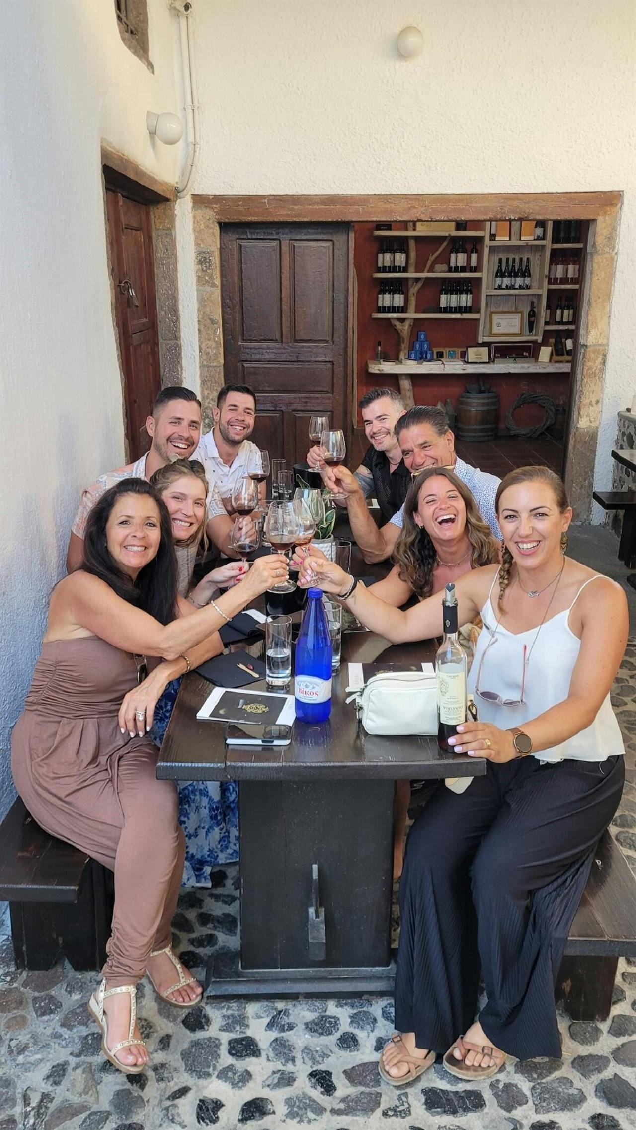 Santorini semi-private day wine tour with two wineries