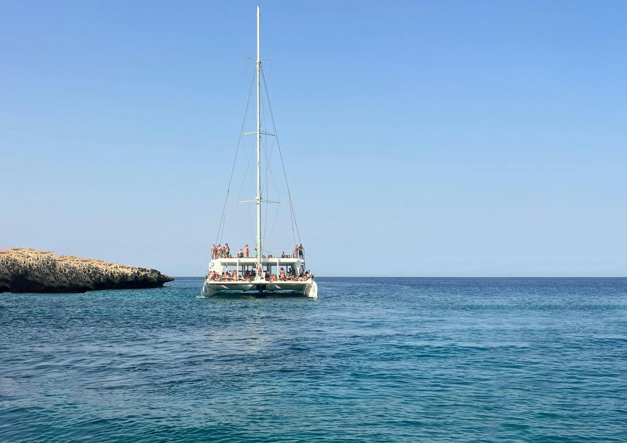 Relaxing adults-only Blue Lagoon catamaran trip