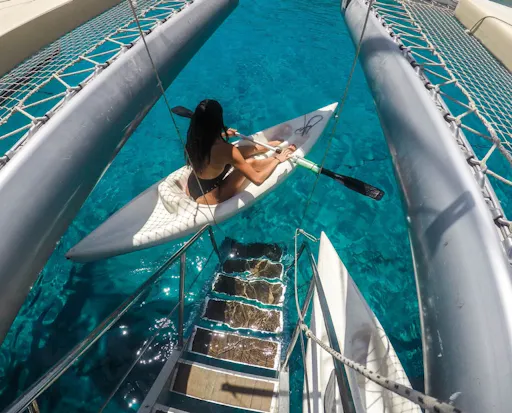 Sunset adults-only catamaran trip