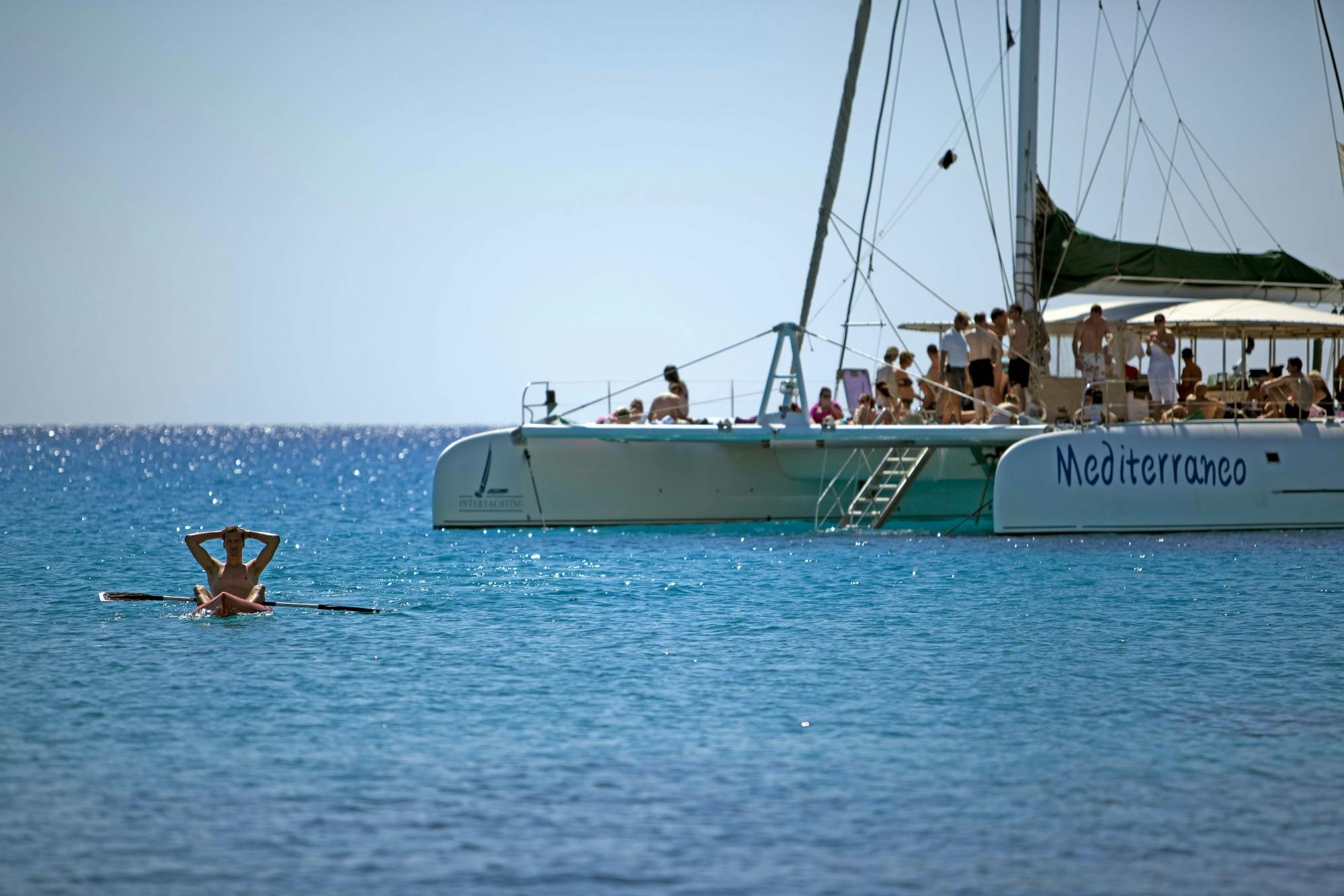 Relaxing adults-only Blue Lagoon catamaran trip