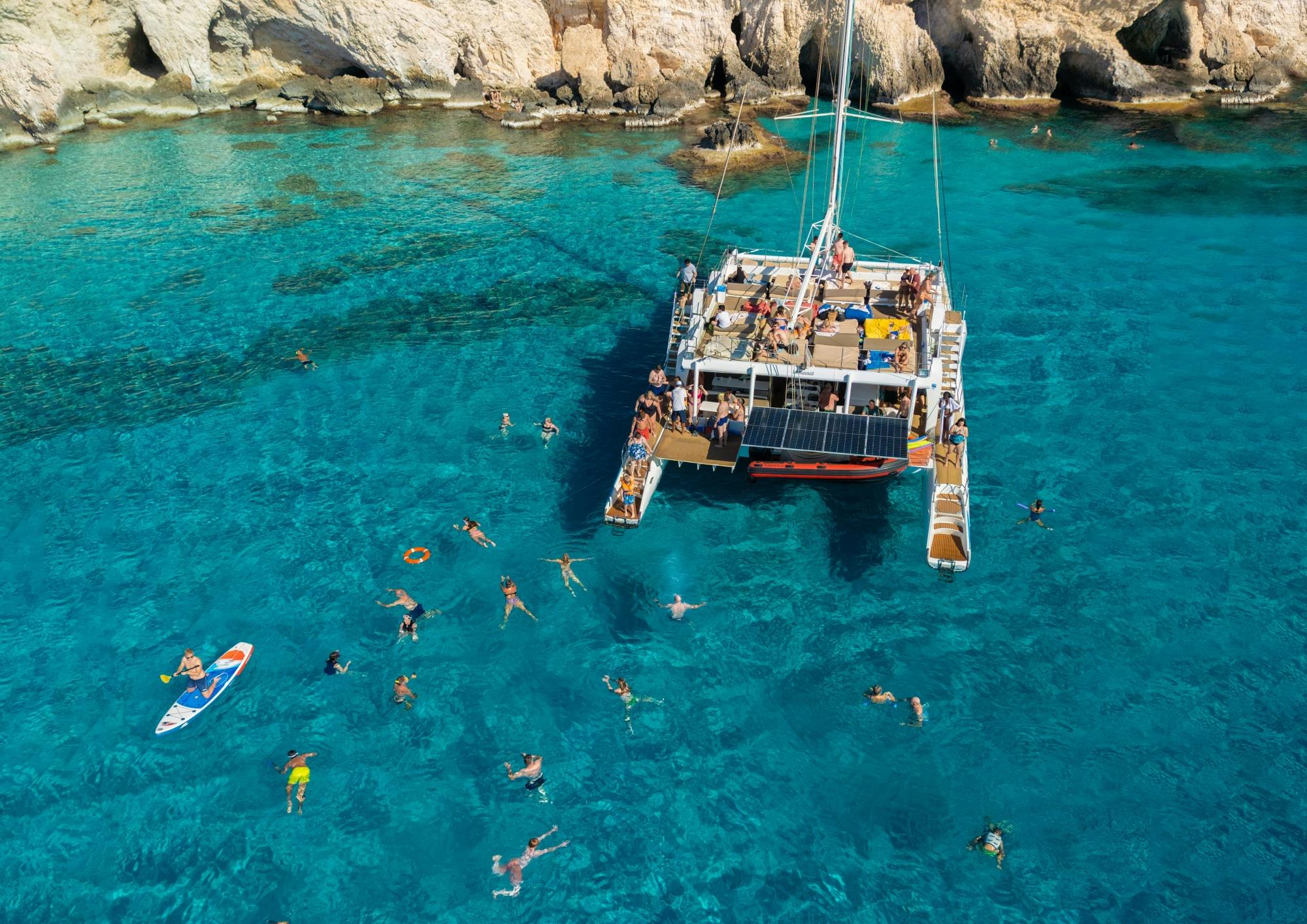 Relaxing adults-only Blue Lagoon catamaran trip