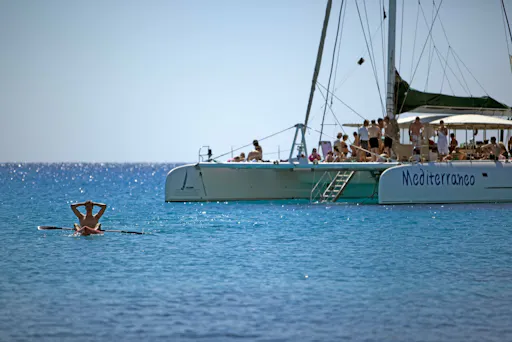 Relaxing adults-only Blue Lagoon catamaran trip