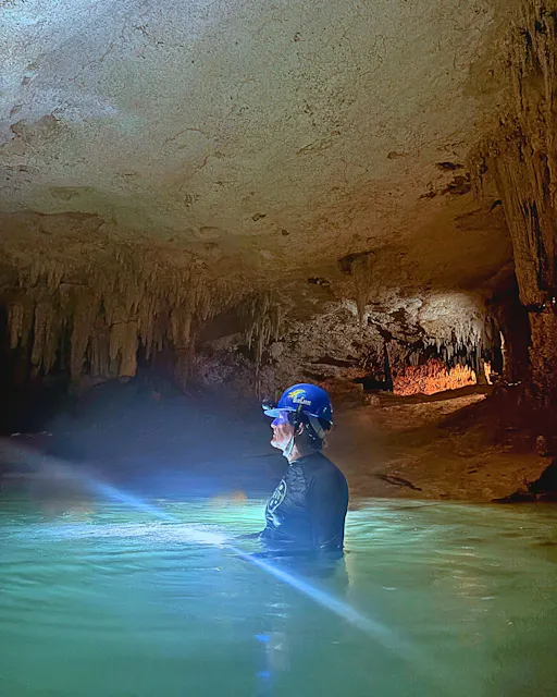 Riviera Maya coral reef snorkel and cenote cave swim