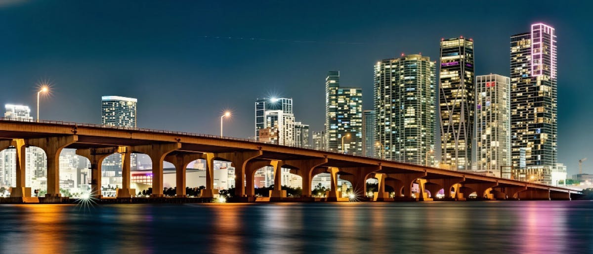 Miami night skyline cruise with premium open bar and views