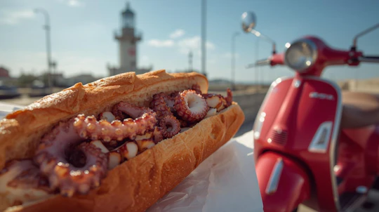 Scenic scooter tour from Polignano to Savelletri with octopus sandwich