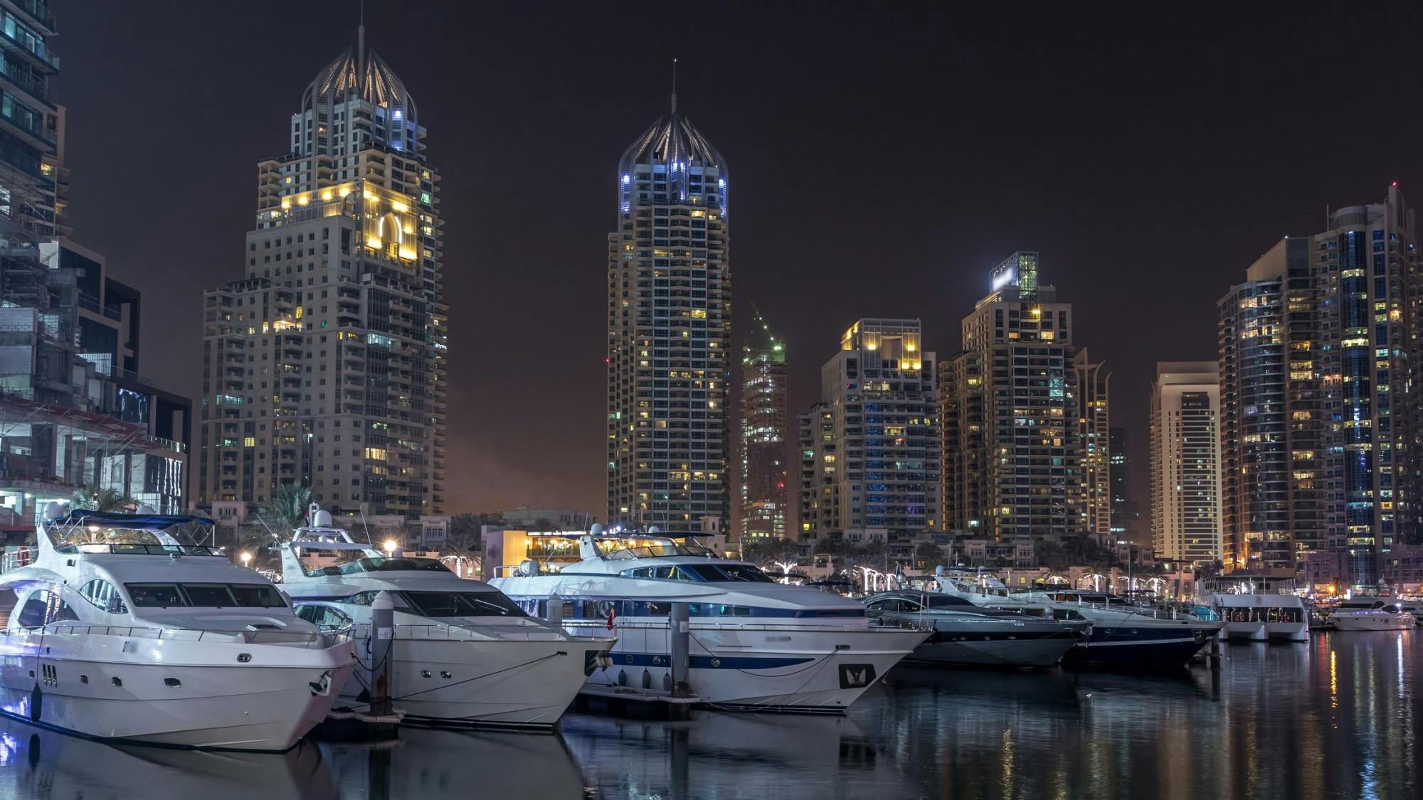 Dubai coastline by night 2-hour yacht cruise