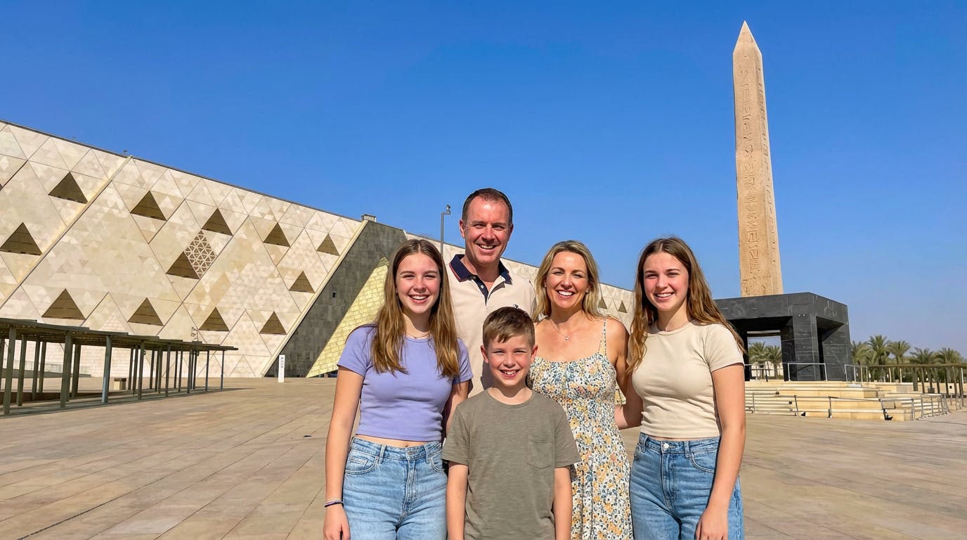 Das New Grand Museum und die Pyramiden von Gizeh mit Flügen ab Luxor