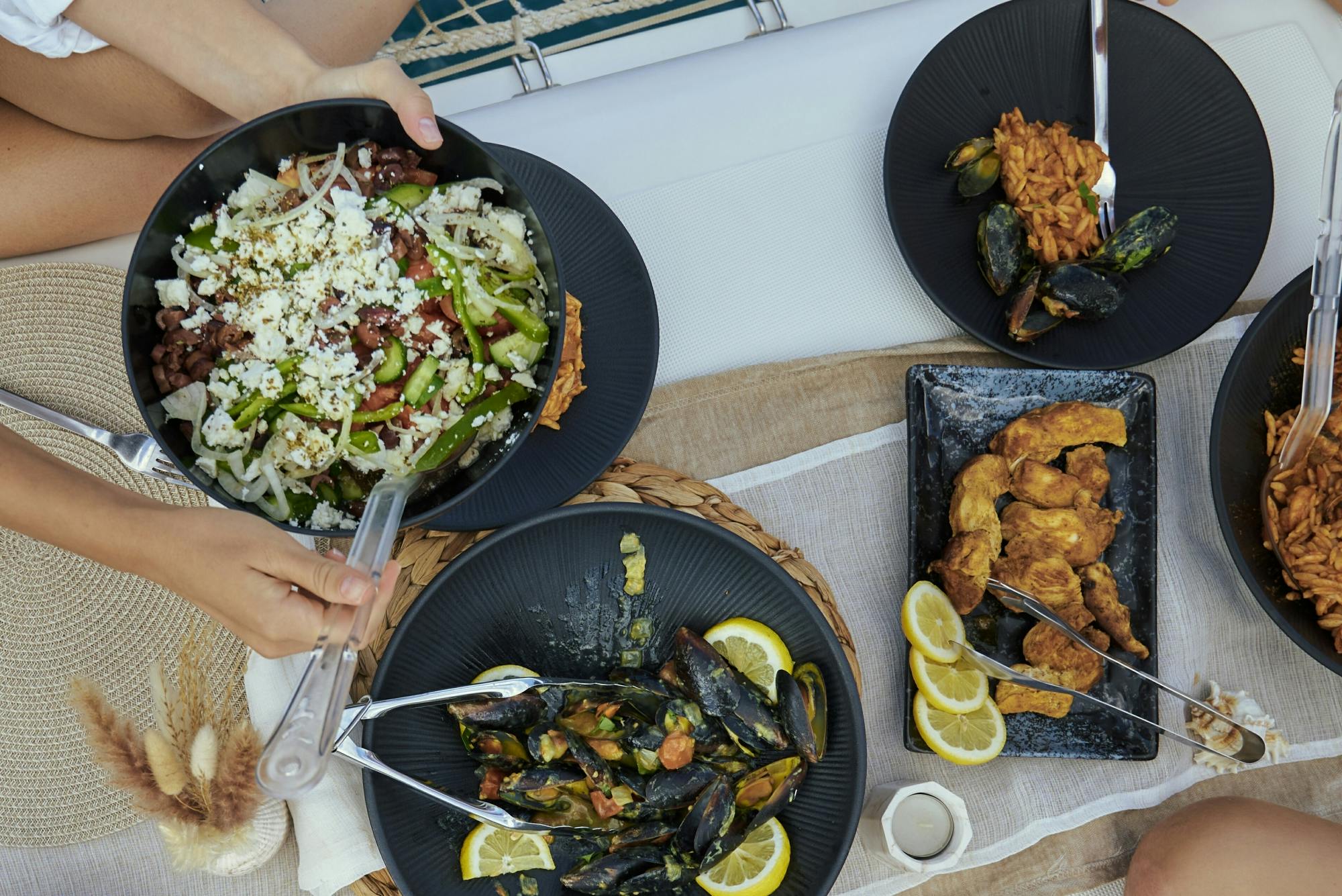 Rhodes luxury catamaran cruise with swim stops