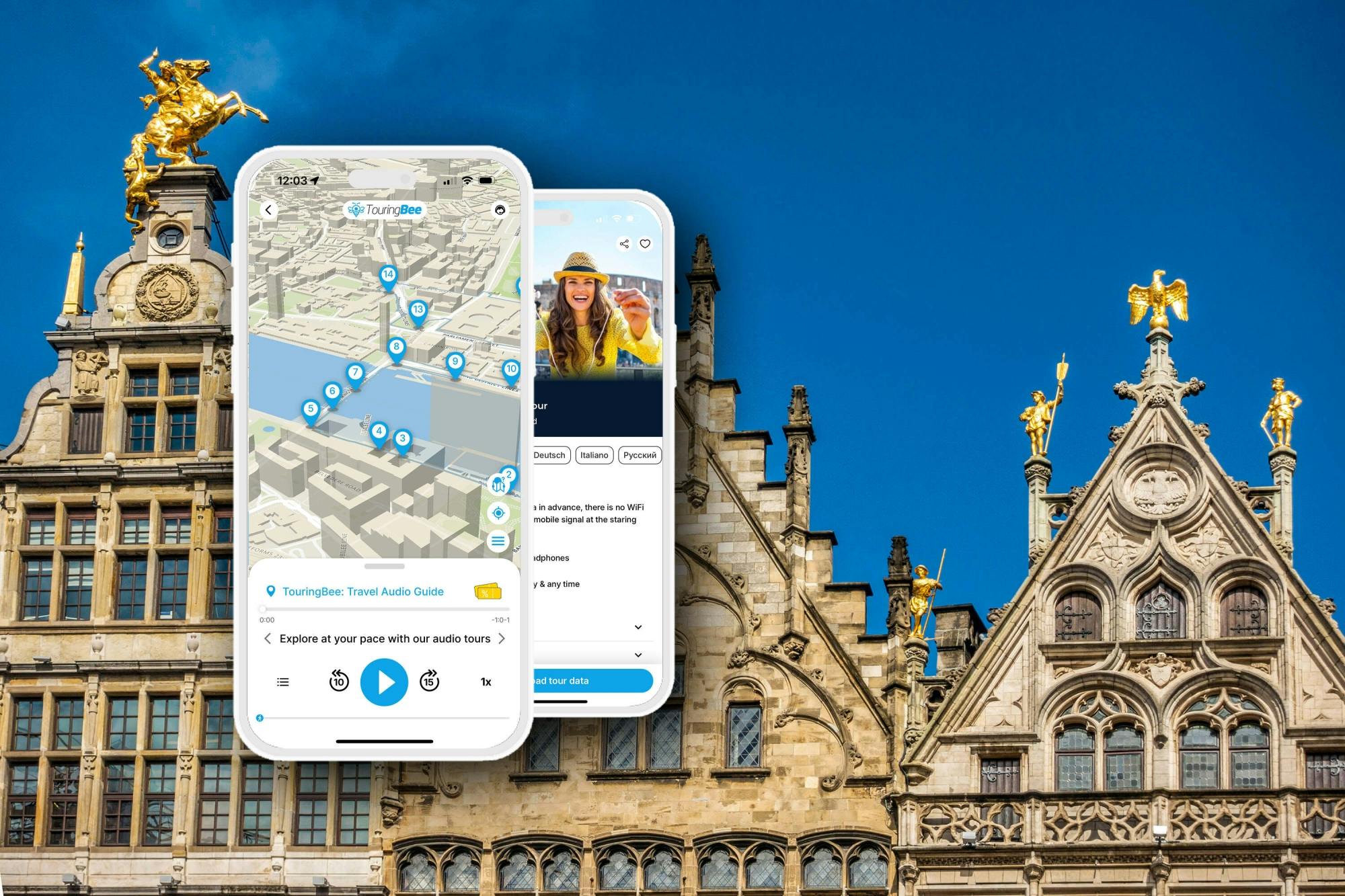 Antwerp self-guided walking tour with audio app