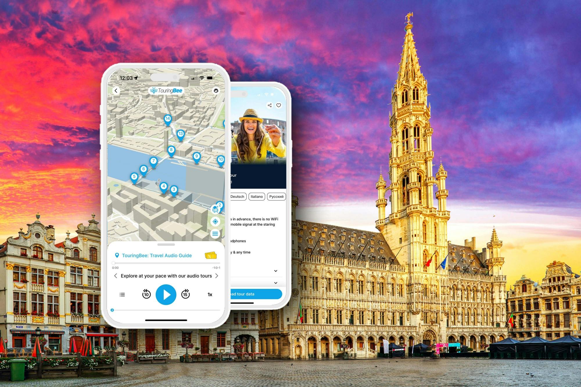 Brussels self-guided walking tour with audio app