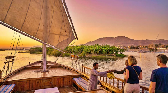 Sunset Banana Island Nile experience onboard a felucca from Luxor