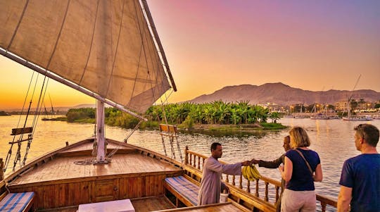 Sunset Banana Island Nile-Erlebnis an Bord einer Feluke von Luxor aus