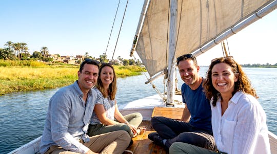 Sunset Cruise by Traditional Felucca with Luxor Temple by Night