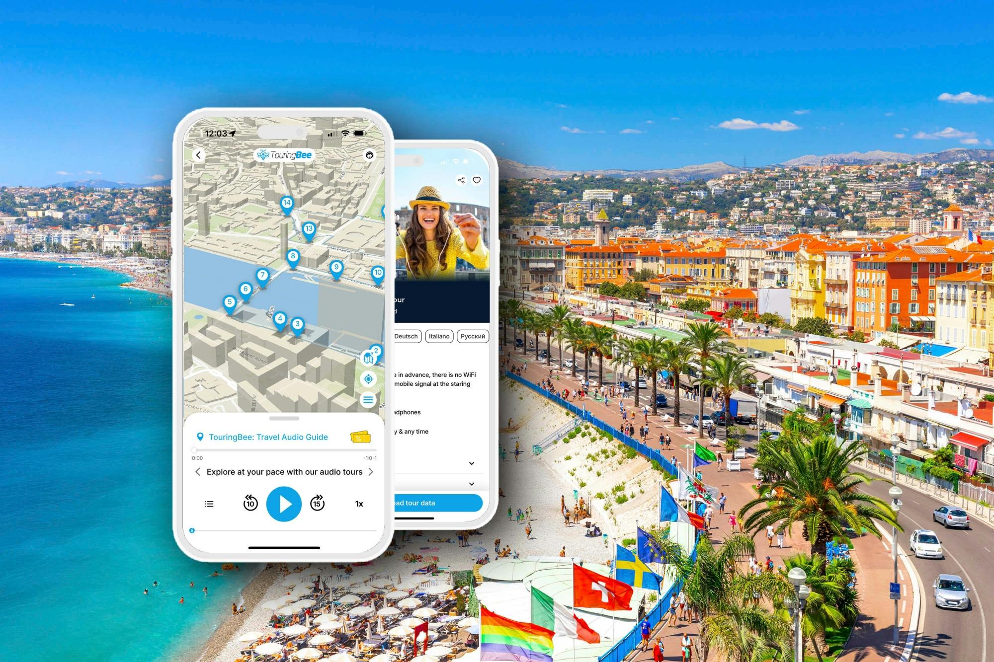 Nice self-guided walking tour with audio app