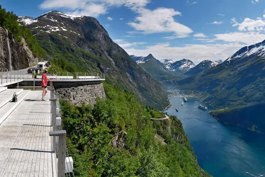 Ålesund to Geiranger fjord cruise with village visit