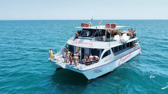 Gandia catamaran trip with swimming stop and drink