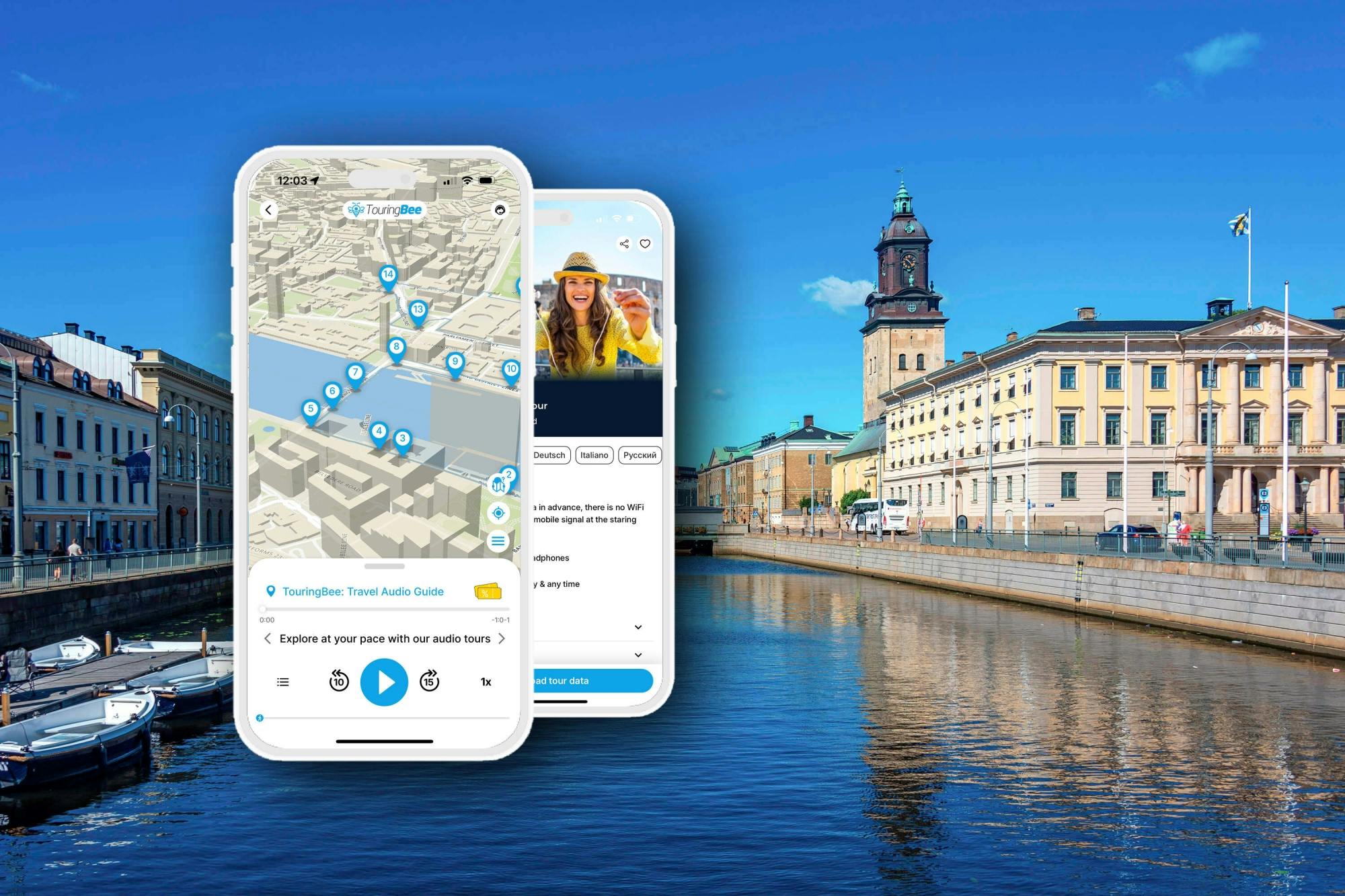 Gothenburg self-guided walking tour with audio app