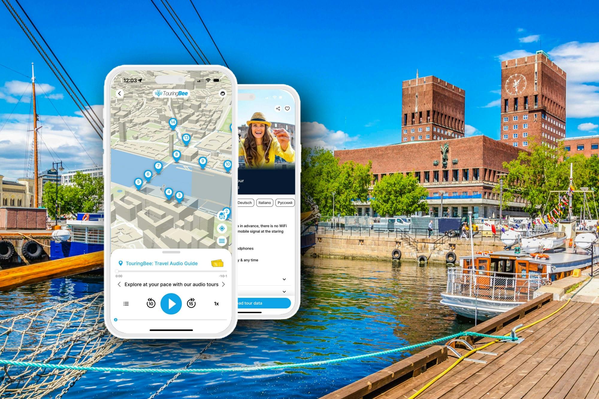 Visita guiada a pé a Oslo com aplicação áudio