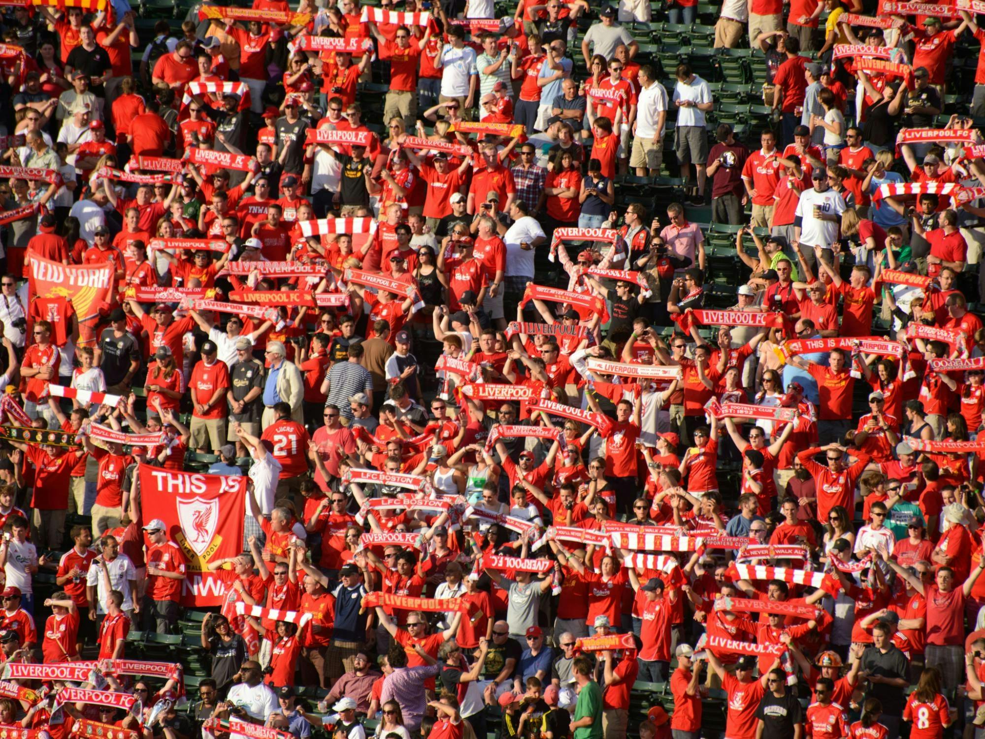 Liverpool FC voetbalwedstrijd op Anfield
