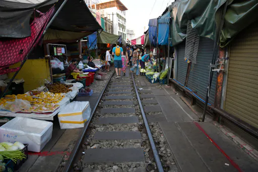 Railway Market, Floating Market, Salt Farm & Cycling Tour from Hua Hin