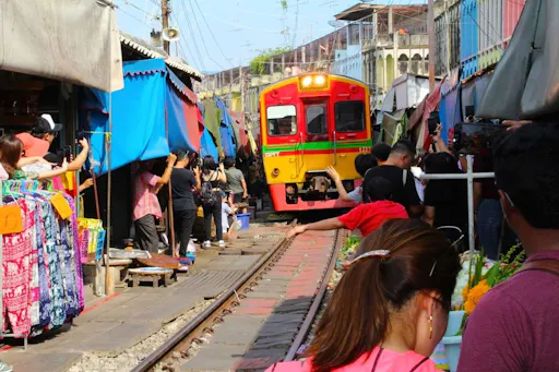 Railway Market, Floating Market, Salt Farm & Cycling Tour from Hua Hin
