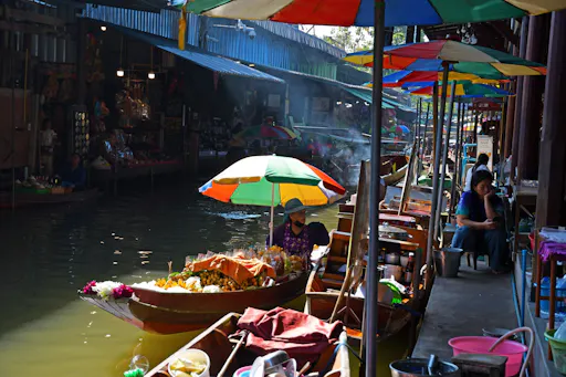 Railway Market, Floating Market, Salt Farm & Cycling Tour from Hua Hin