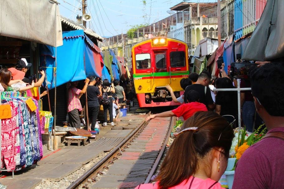 Railway Market, Floating Market, Salt Farm & Cycling Tour from Hua Hin