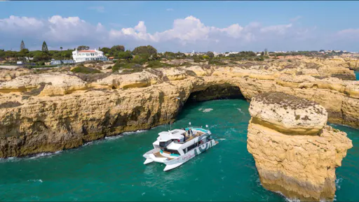 Sunset catamaran cruise on the Algarve’s Lagos coast