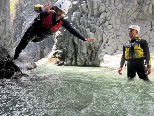 Body rafting along Alcantara River