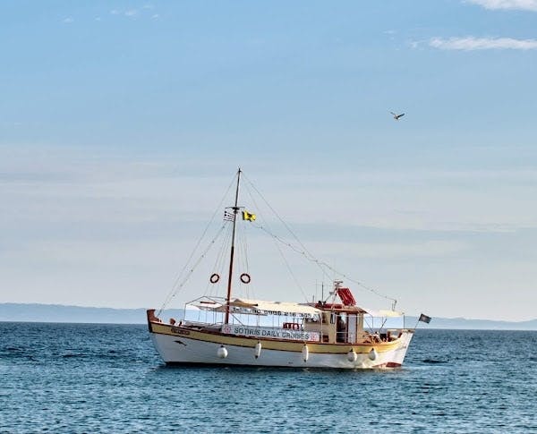 Halkidiki boat trip with Neos Marmaras visit, swimming and lunch