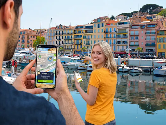 Caça ao tesouro digital auto-guiada em Cannes