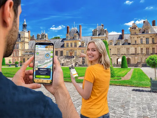Caça ao tesouro digital auto-guiada em Fontainebleau