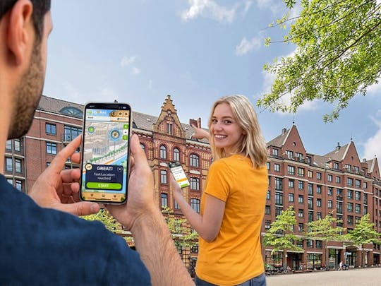 Caça ao tesouro digital auto-guiada em Hamburgo Altona