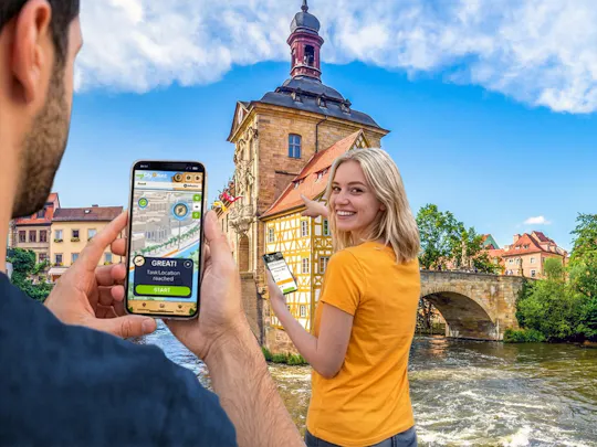 Caça ao tesouro digital auto-guiada em Bamberg