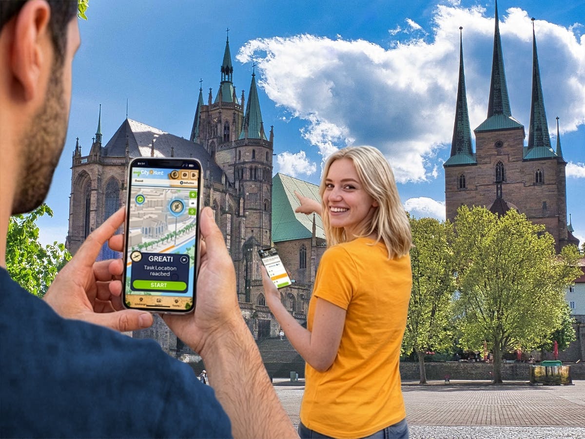 Chasse au trésor numérique autoguidée à Erfurt